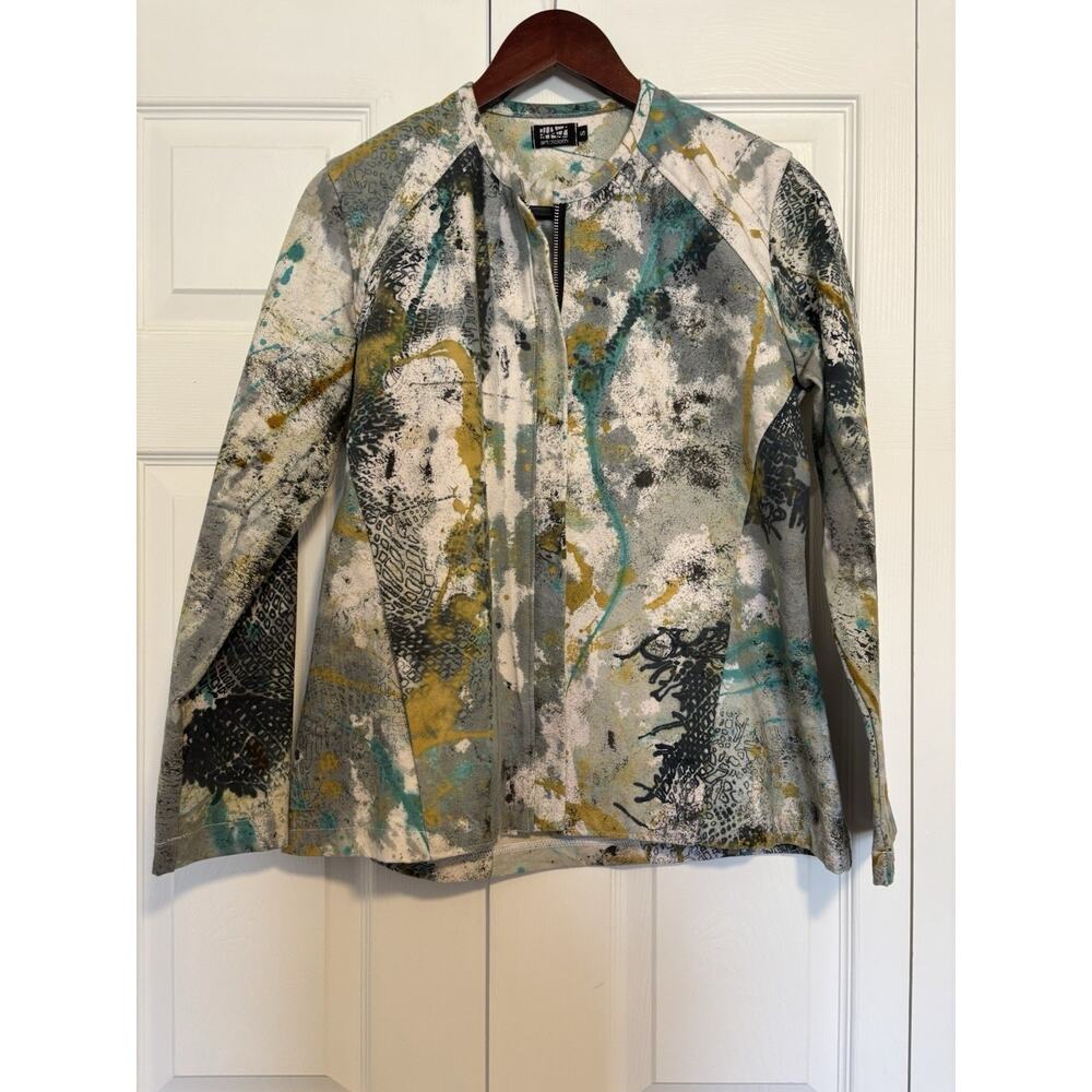 Women’s Art Of Cloth Zip Jacket Grey Yellow Size Small